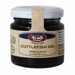Alma Gourmet Cuttlefish Ink, Premium Squid Ink for Cooking, Black Seafood Ink for Pasta, Risotto, Paella & Spaghetti, Imported from Spain, 3.2 oz (90 g)
