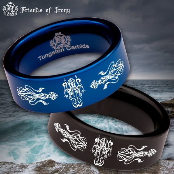 Cuttlefish Squid Tungsten Carbide Ring