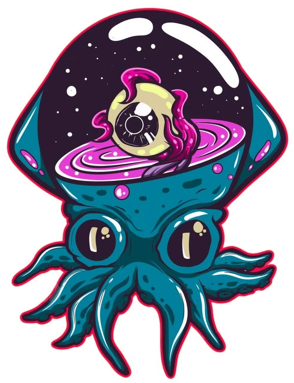 Cuttlefish Sticker Phone Decal Water Bottle Stickers Car Decals, Laptop ...