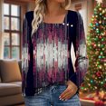 thumbnail image 1 of Cutuoiiu Athletic Shirts for Women Fashion Print Square Neckline Casual Button Long Sleeve Tops Gifts, 1 of 6