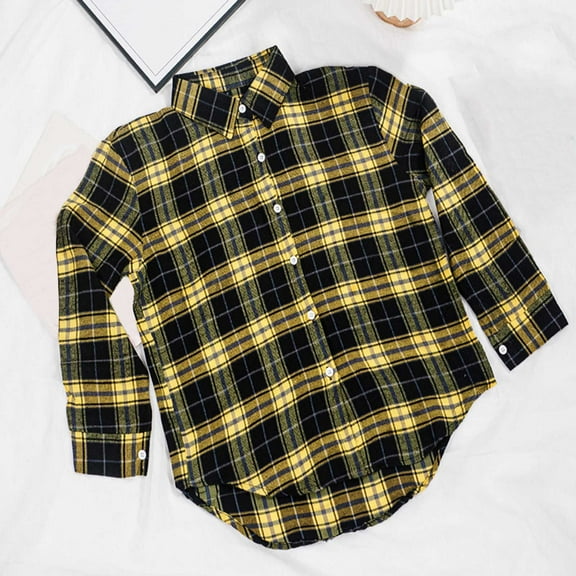 Cutuoiiu Button Down Shirts for Women Casual Checkered Lapel Long Sleeve Coats Gifts