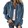 thumbnail image 1 of Cutuoiiu Cardigans for Women Loose Long Sleeve Jacket Fall and Winter Hooded Sweatshirt Solid Color Casual Drawstring Coat Gifts, 1 of 7