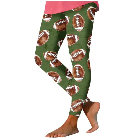 Cutuoiiu Comfy Yoga Pants for Women Football Season Graphic Long Workout Leggings Gifts