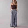 thumbnail image 1 of Cutuoiiu Fashion Womens Pants Gingham Plaid Print Loose Elastic Waist with Pockets Wide Leg for Daily Travel Leisure Gifts, 1 of 7