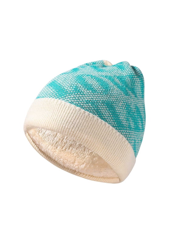 Hat for Women Jacquard Pattern Knit Beanie Hat Fleece Lined Thick Warm Acrylic Winter Cap for Daily Casual Outdoor Wear Gifts