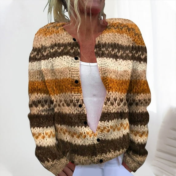 Cutuoiiu Knitted Cardigan for Women Button Open Front Warm Jacket Gifts