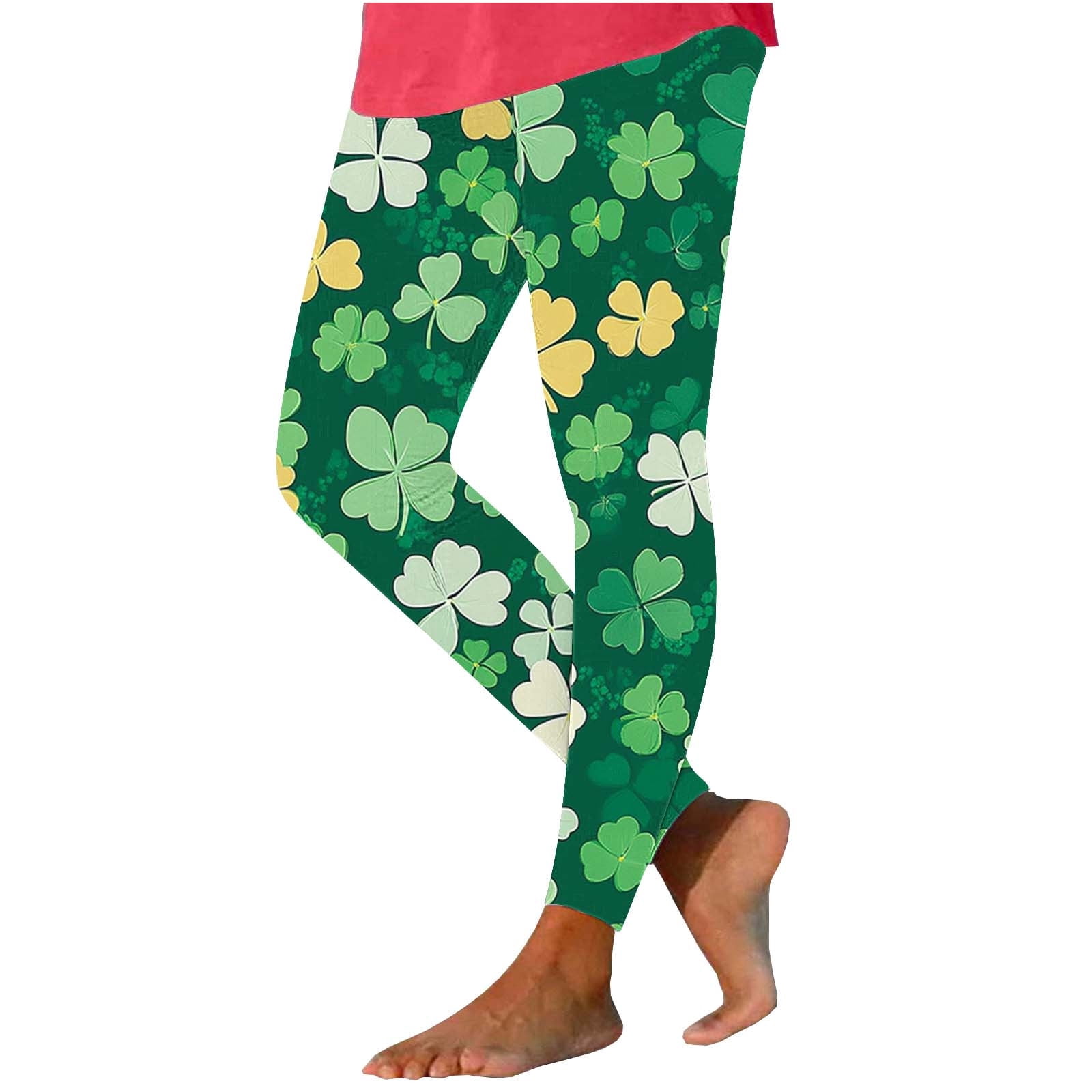 Cutuoiiu St. Patrick's Day Women's High Waisted Leggings Shamrock Print ...