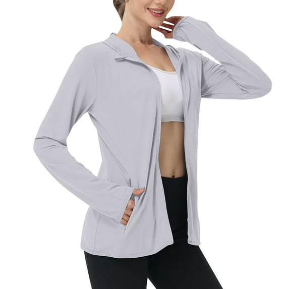 Cutuoiiu Sun Protection Shirts for Women Long Sleeve Athletic Jackets for Women Full Zip Lightweight Outdoor Hooded Jacket Gifts