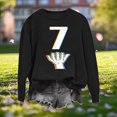 thumbnail image 1 of Cutuoiiu Sweatshirt for Women Long Sleeve 6-7 Print Solid Color Sport Shirts Gifts, 1 of 4