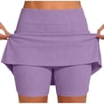 thumbnail image 1 of Cutuoiiu Trendy Casual Women's Solid Color Ribbed Mid Waist Skort with Built-in Shorts and Pockets for Workout, Tennis, and Daily Wear Gifts, 1 of 6
