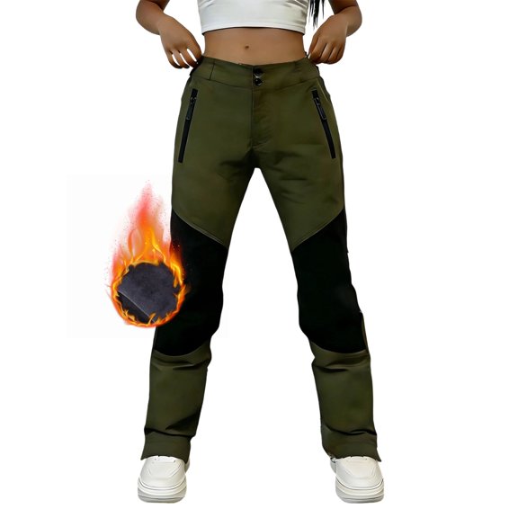 Cutuoiiu Women Color Block Waterproof Hiking Pants with Zipper Pockets Casual Straight Leg Outdoor Trousers Gifts