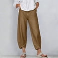thumbnail image 1 of Cutuoiiu Women Comfortable High Waist Petal Hem Cropped Pants with Pockets Everyday Wear Trousers Gifts, 1 of 6