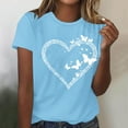 thumbnail image 1 of Cutuoiiu Women's Bow Heart Graphic Casual Short Sleeve Tops Gifts, 1 of 4