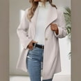 thumbnail image 1 of Cutuoiiu Women's Casual Thick Wool Stand Collar Inner Lining Pocket Breasted Solid Color Coat Gifts, 1 of 7