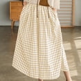 thumbnail image 1 of Cutuoiiu Women's Casual Wide Leg Capri Pants Gingham Plaid Print Elastic Waist with Pockets Loose Fit for Daily Wear Gifts, 1 of 5