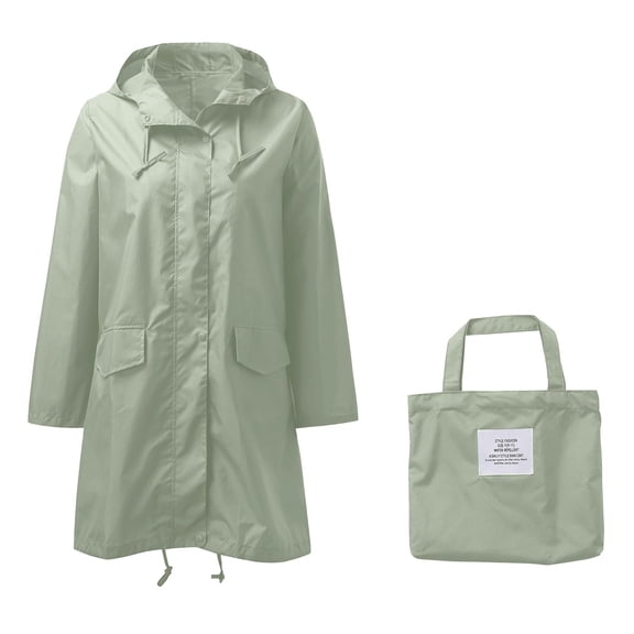 Cutuoiiu Women's Casual and Breathable Solid Outdoor Long Sleeve Zipper Windbreaker Raincoat Windproof Tops Hooded Coat with Pocket Gifts
