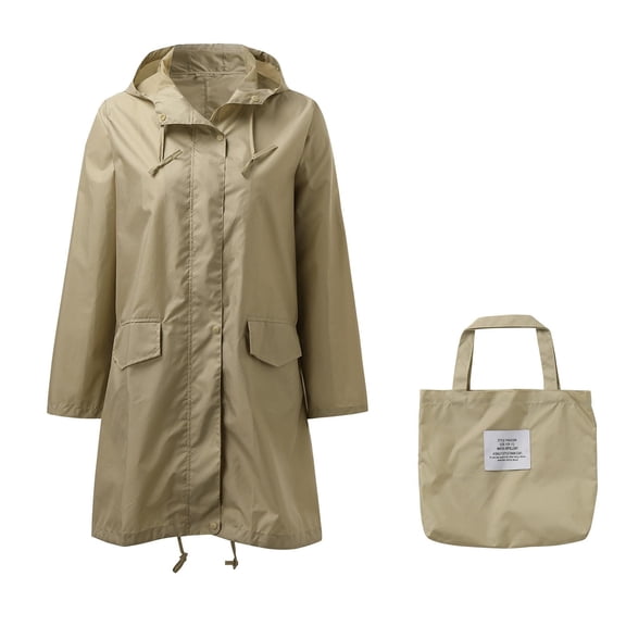 Cutuoiiu Women's Casual and Breathable Solid Outdoor Long Sleeve Zipper Windbreaker Raincoat Windproof Tops Hooded Coat with Pocket Gifts