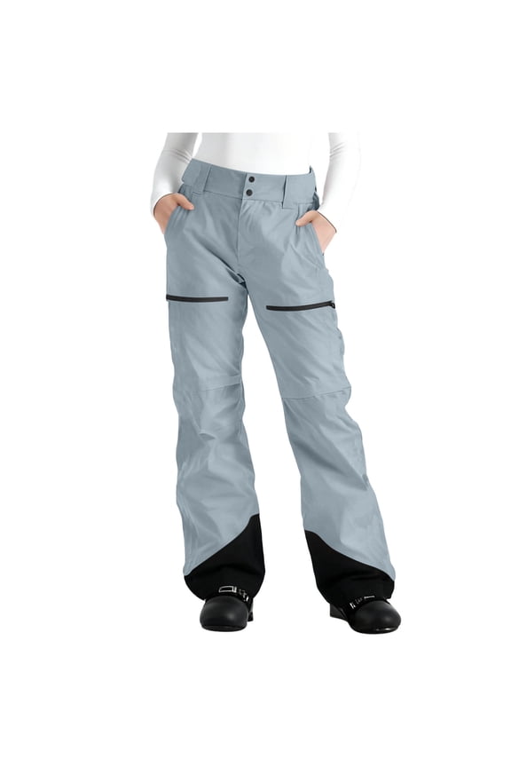 Women's Colorblock Button Wind-Proof Waterproof Sports Ski Pants with Pockets(Single-Layer Thin) Gifts