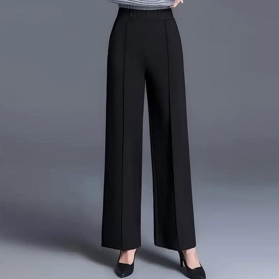 Cutuoiiu Women's Fashion Solid Color High Waist Wide Leg Loose Fit Casual Pants Casual Business Suit Trousers Gifts