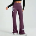 thumbnail image 1 of Cutuoiiu Women's Fashion Star Prints Workout Solid Color High Waist Loose Tight Waist Flared Yoga Elastic Full Length Pants Gifts, 1 of 9