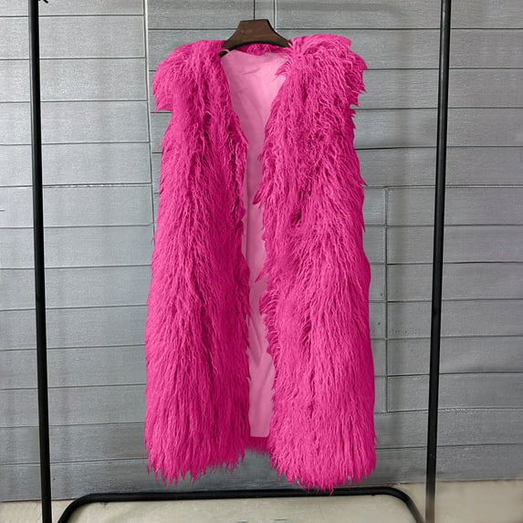 Cutuoiiu Women's Furry Jackets Solid Color Casual Winter Warm Jacket Gifts