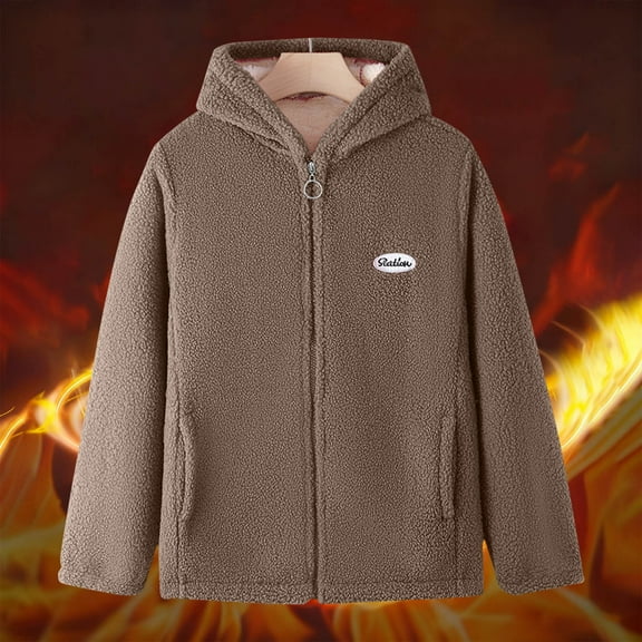 Cutuoiiu Women's Fuzzy Fleece Jacket Full Zip up Warm Sherpa Coat Long Sleeve Hooded Fall Winter Thermal Coat Gifts