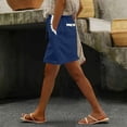 thumbnail image 1 of Cutuoiiu Women's High Waist Bermuda Shorts Solid Color Cotton Lace Trim Side Seam Drawstring Waist Casual Pocket Shorts Loose Fit Plus Size Beach Shorts for Everyday Casual Activities, 1 of 6