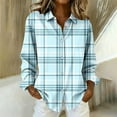 thumbnail image 1 of Cutuoiiu Women's Long Sleeve Button Down Shirts Plaid Business Casual Work Blouses Gifts, 1 of 3