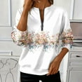 thumbnail image 1 of Cutuoiiu Women's Loose Round-neck Half Zip up Sweatshirt Dressy Floral Print Long Sleeve Shirts Gifts, 1 of 5