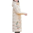 thumbnail image 1 of Cutuoiiu Women's Mid To Long Style Pan Mouth Quilted Jacket Embroidered with Thickened Warm Jacket Gifts, 1 of 5