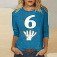 thumbnail image 1 of Cutuoiiu Women's Number 6 Number 7 Matching 67 Casual 3/4 Sleeve Round Neck Pullover Tops Gifts, 1 of 5