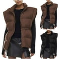 thumbnail image 1 of Cutuoiiu Women's Puffer Coats Stand Collar Zip Up Padded Puffy Sleeveless Coat Gifts, 1 of 8