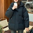 thumbnail image 1 of Cutuoiiu Women's Solid Color Hooded Jacket Short Warm Zipper Long Sleeved Jacket Gifts, 1 of 4