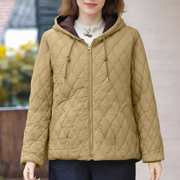 Cutuoiiu Women's Solid Color Hooded Winter Coat - Long Sleeve Insulated Jacket with Pockets for Cold Weather Gifts