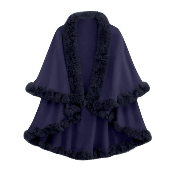 Cutuoiiu Women's Solid Color Long Sleeved Winter Shawl Cloak Jacket Fashionable Long Cape Jackets Gifts