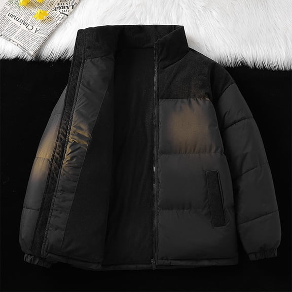 Cutuoiiu Women's Solid Color Zip-Up Stand Collar Quilted Coat with Pockets Long Sleeve Casual Jackets Gifts