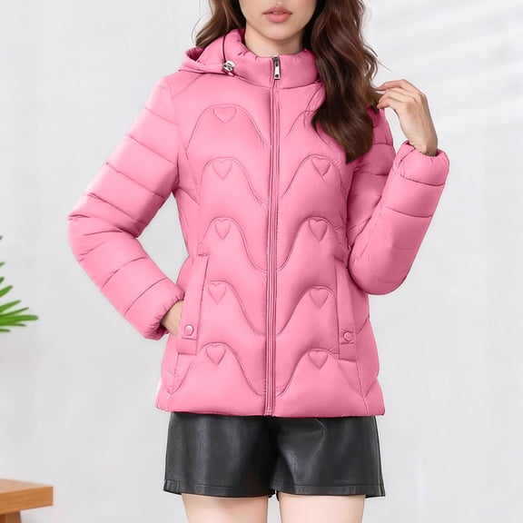 Cutuoiiu Women's Winter Hooded Puffer Jacket Thick Warm Comfortable Outwear Coat Gifts
