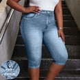 thumbnail image 1 of Cutuoiiu Womens Casual Denim-Look Capri Pants with Button Closure and Pockets for Summer Outings Gift, 1 of 8
