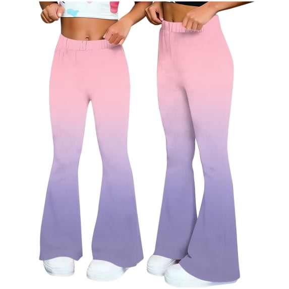 Cutuoiiu Womens Casual Gradient Color High Waist Flared Pants Loose Yoga Flare Trousers Gifts