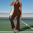 thumbnail image 1 of Cutuoiiu Womens Lace V-neck Halter Jumpsuit Backless Flared Pants Yoga Bodysuit for Workout Gifts, 1 of 6