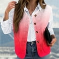 thumbnail image 1 of Cutuoiiu Womens Tops Fleece Vest Button Down Sleeveless Winter Coats Daily Printed Loose Warm Coat Gifts for Women, 1 of 5