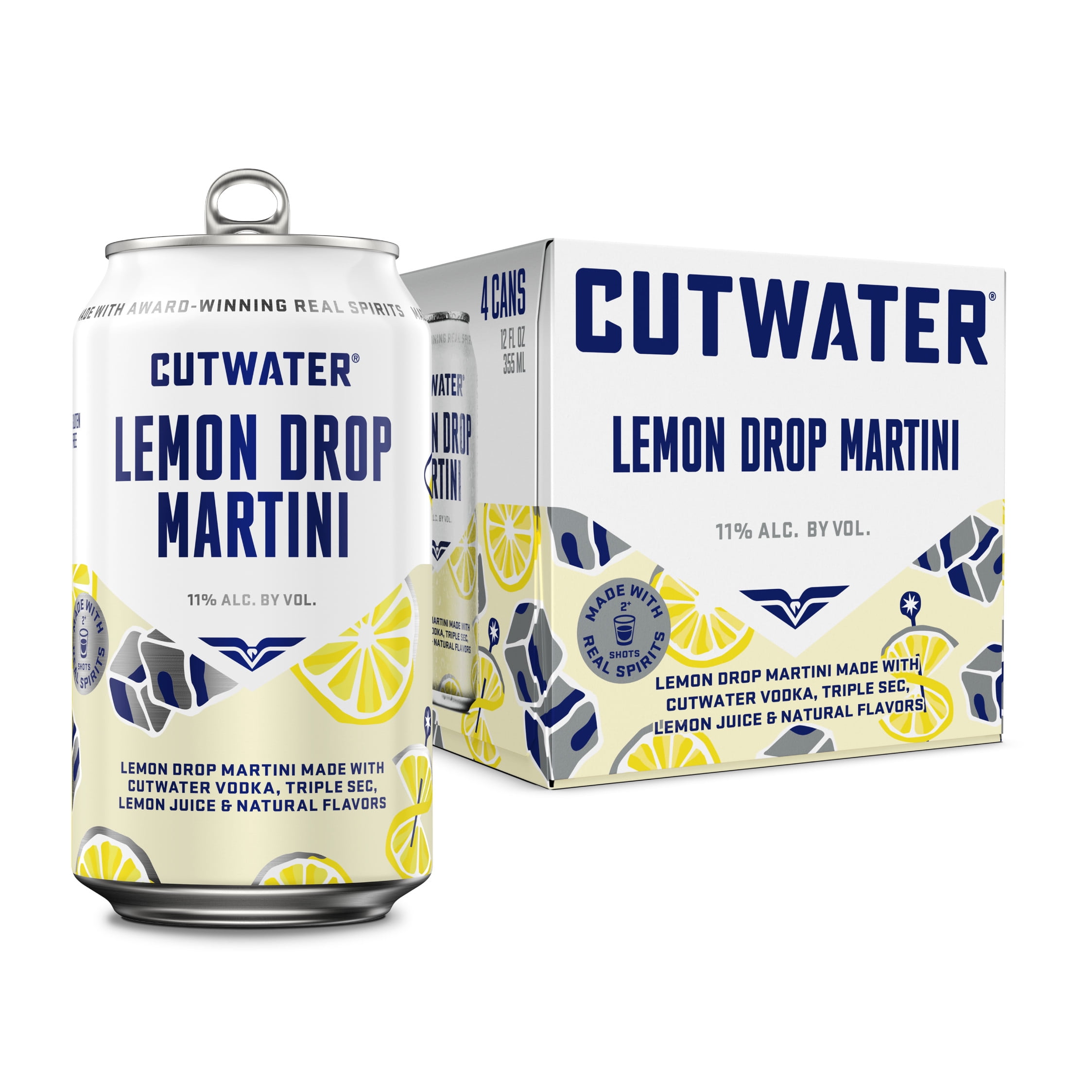 Cutwater Lemon Drop Martini 4 pack 12 fl oz Aluminum Cans, 11% ABV