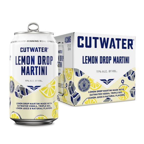 Cutwater Lemon Drop Martini 4 pack 12 fl oz Aluminum Cans, 11% ABV