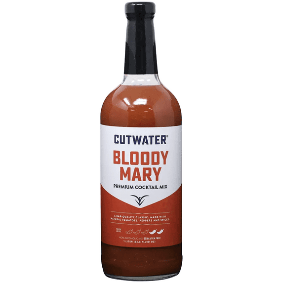 Cutwater Mild Bloody Mary Mix - 1L Bottles - 25 Calories Fat - Free - Full - Bodied Flavorful Mixer