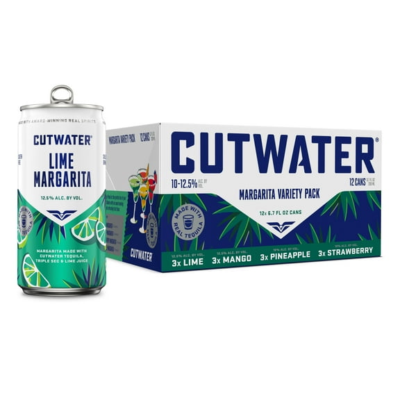Cutwater Mini Margarita Variety, 12 pack, 200ml Aluminum Cans, 12.5% ABV
