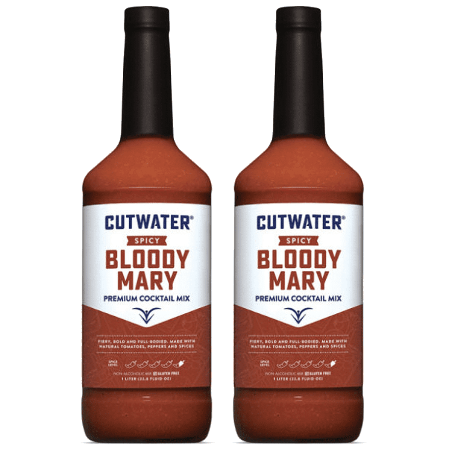 Cutwater Spicy Bloody Mary Mix 2 Pack 1L Bottles 25 Calories Fat