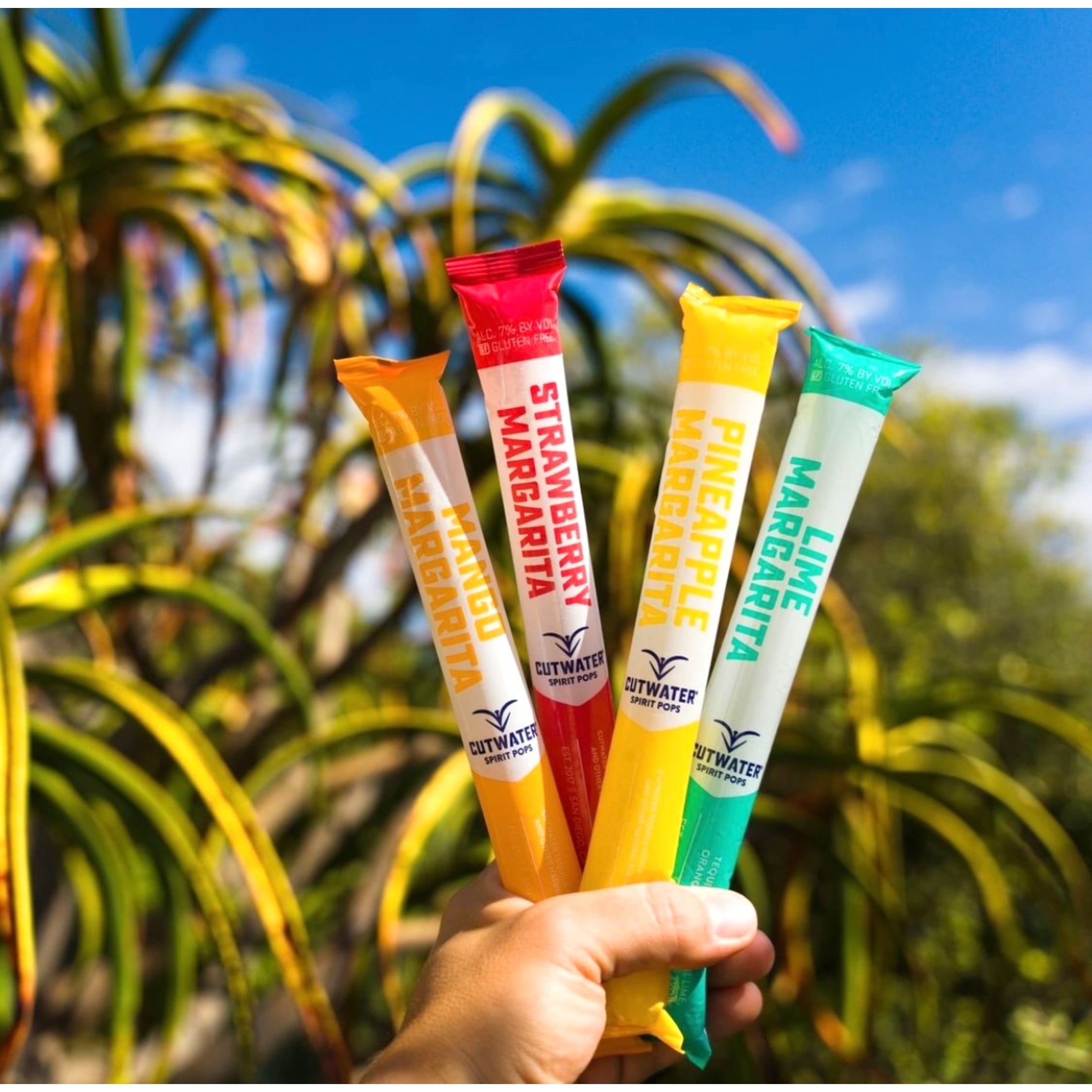 Cutwater Pops Frozen Tequila Margarita Variety Pack, 12 pack 100ml Pops, 7% ABV