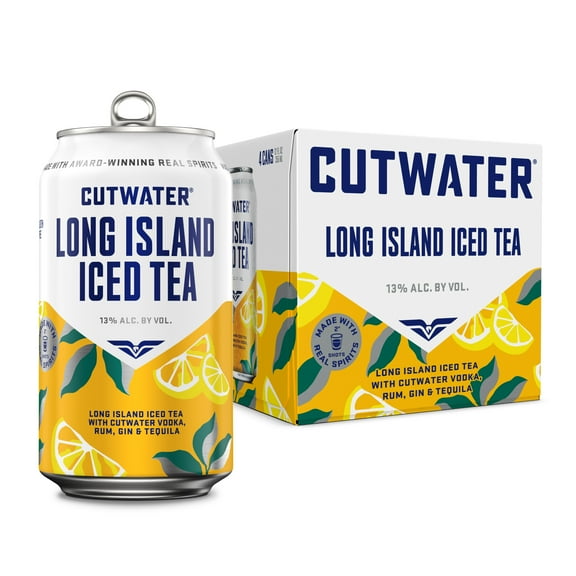 Cutwater Spirits Long Island Iced Tea, 4 pack 12 fl oz Aluminum Cans, 13% ABV
