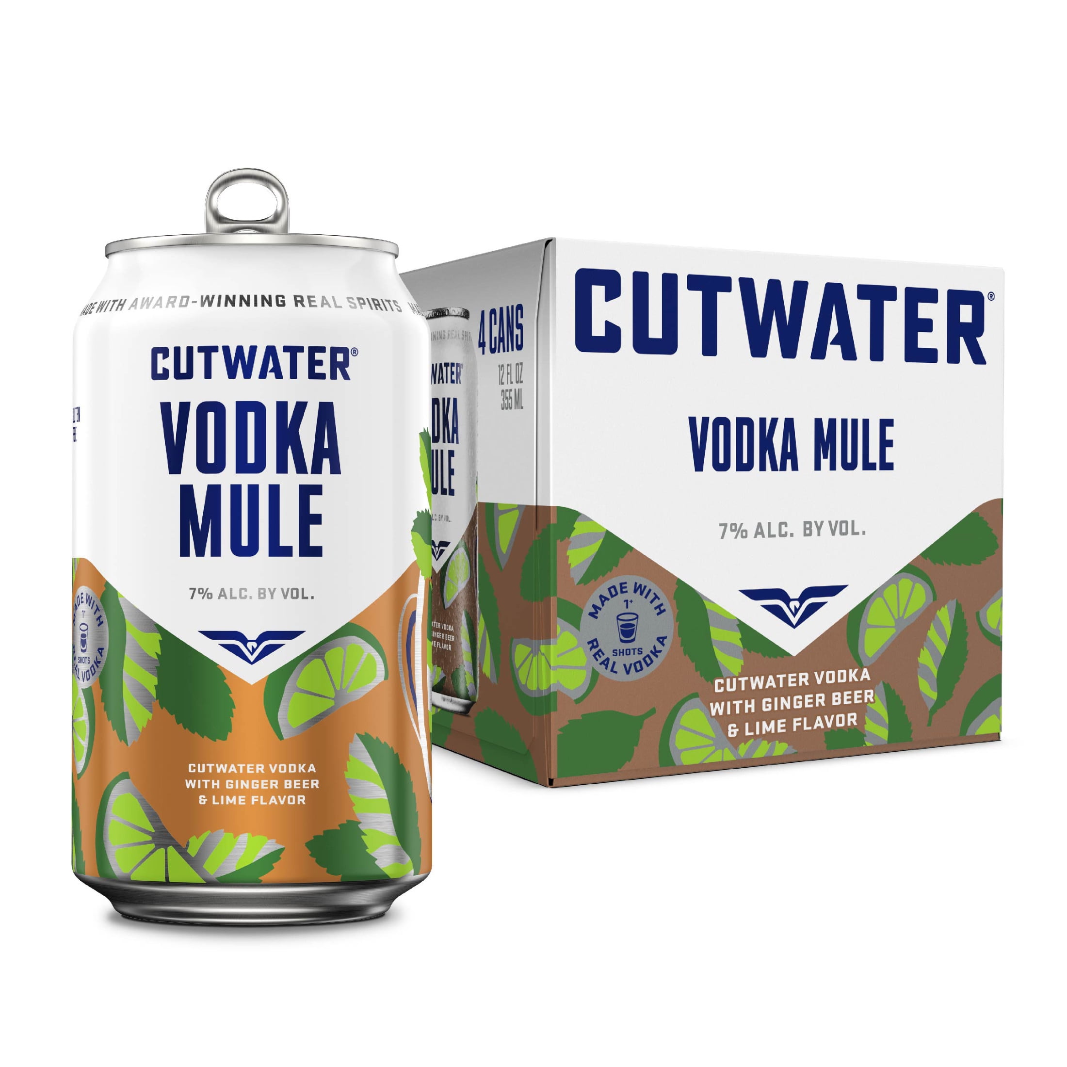 Cutwater Spirits Vodka Mule, 4 Pack 12 fl. oz. Aluminum Cans, 7% ABV