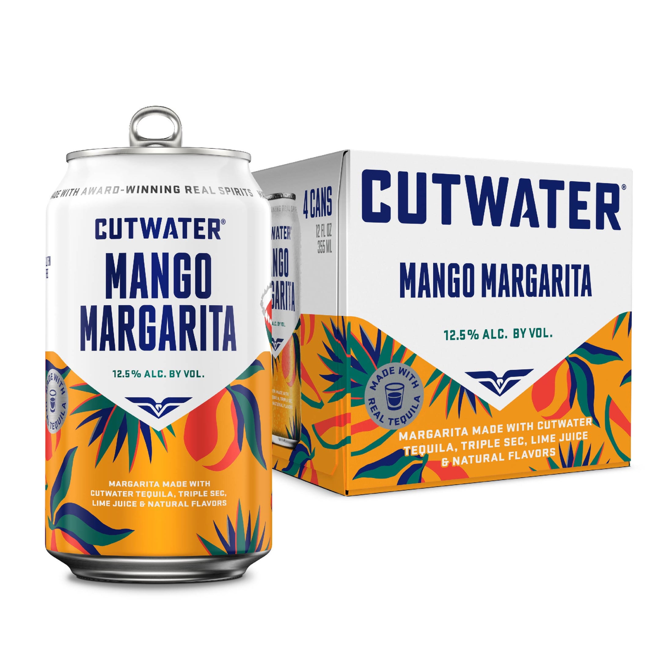 Cutwater Tequila Mango Margarita 4 Pack 12 fl oz Aluminum Cans 12.5% ABV